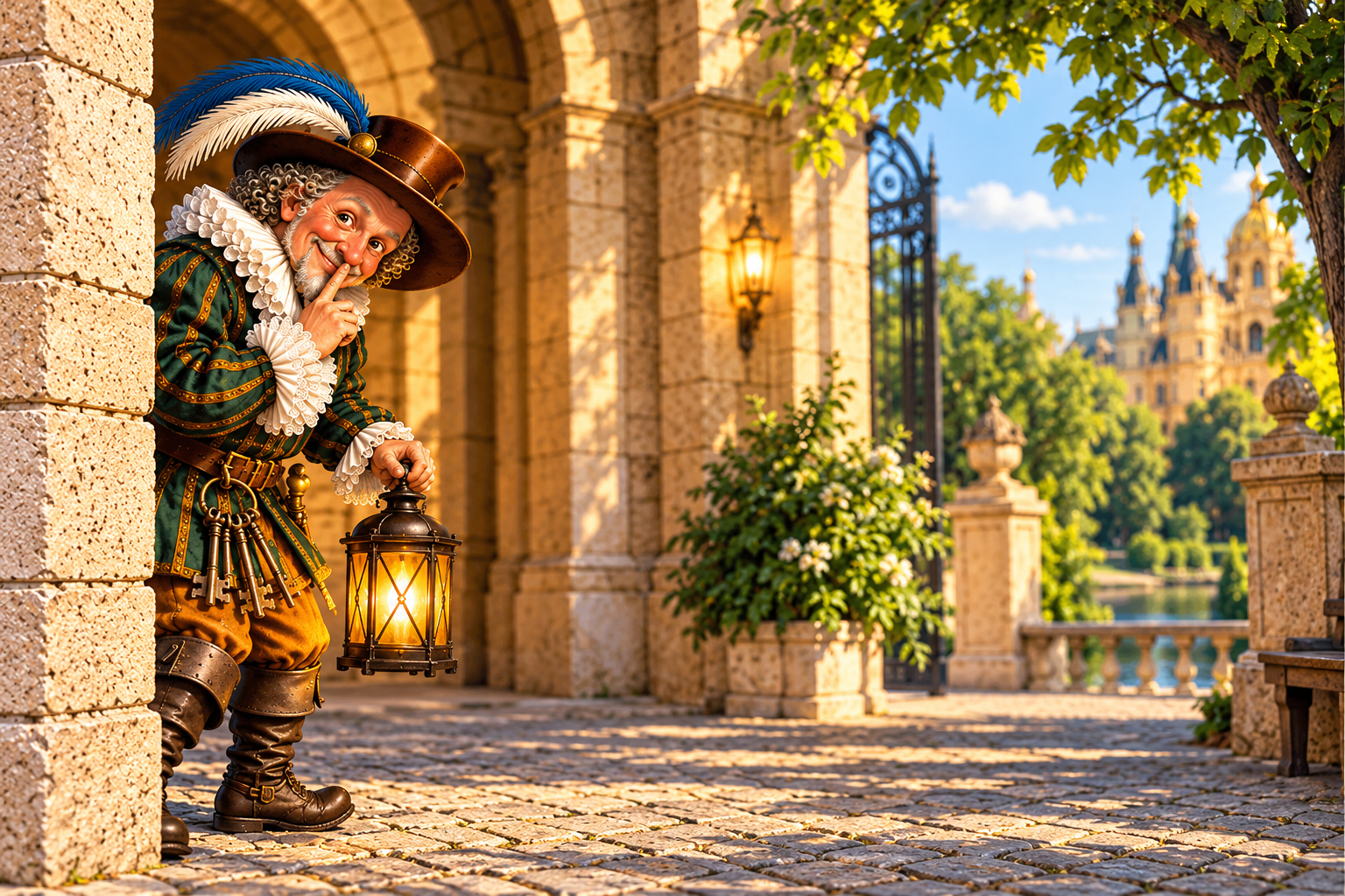 Petermännchen mit Laterne im Schweriner Schloss